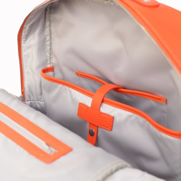 ORANGE BACKPACK MONOCHROME VEGAN LEATHER - Picture 3 of 4